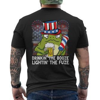 4Th Of July Drinkin The Booze Lightin The Fuze Frog Beer Mens Back Print T-shirt - Monsterry DE