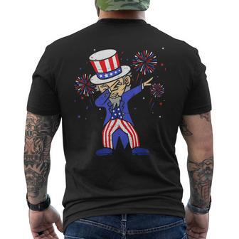 4Th Of July For Kids Funny Dabbing Uncle Sam Boys Men Mens Back Print T-shirt | Mazezy