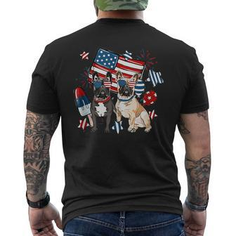 4Th Of July French Bulldog Dog Independence Day Patriotic Mens Back Print T-shirt | Mazezy