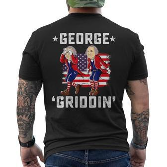 4Th Of July George Washington Griddy George Griddin Funny Mens Back Print T-shirt | Mazezy