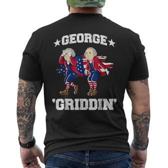 4Th Of July George Washington Griddy George Griddin Mens Back Print T-shirt - Thegiftio UK