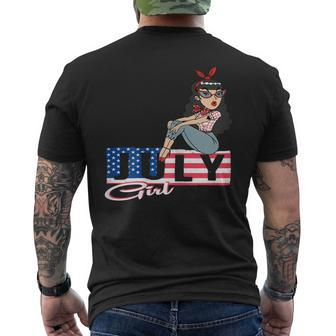 4Th Of July Girl American Flag Patriotic Usa Mens Back Print T-shirt | Mazezy CA