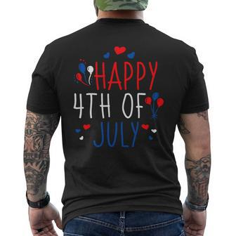 4Th Of July Happy 4Th Of July American Flag Mens Back Print T-shirt - Monsterry