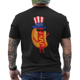 4Th Of July Hot Dog Funny Patriotic American Flag Hat Gift Mens Back Print T-shirt | Mazezy