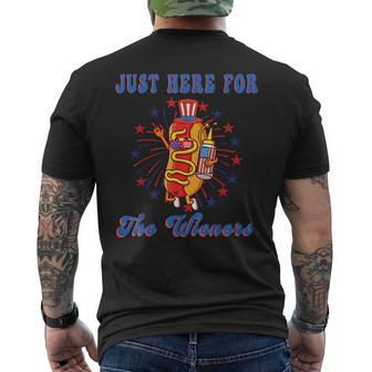 4Th Of July Hot Dogs Im Just Here For The Wieners Funny Mens Back Print T-shirt | Mazezy