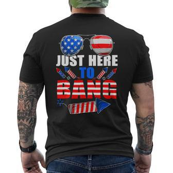 4Th Of July Im Just Here To Bang Fireworks Mens Back Print T-shirt - Monsterry CA