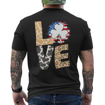 4Th Of July Love Patriotic American Flag Mens Back Print T-shirt - Monsterry