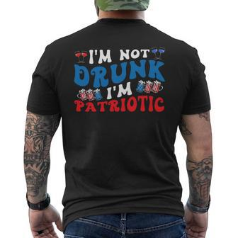 4Th Of July Party Usa Im Not Drunk Im Patriotic Vintage Mens Back Print T-shirt - Monsterry CA