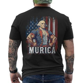 4Th Of July Patriotic Funny George Washington July 4Th Mens Back Print T-shirt - Thegiftio UK