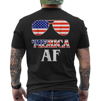 4Th Of July Patriotic Funny Merica Af Patriotic Funny Gifts Mens Back Print T-shirt | Mazezy