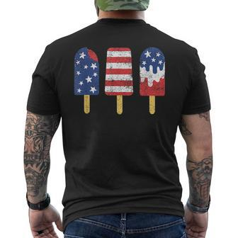 4Th Of July Popsicle Red White Blue American Flag Patriotic Mens Back Print T-shirt | Mazezy DE
