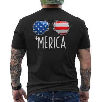 4Th Of July Shirt Merica Sunglasses All America Usa Flag_1 Mens Back Print T-shirt - Monsterry AU