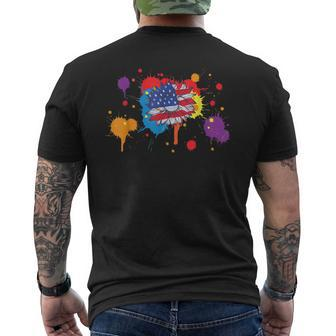 4Th Of July Sunflower American Flag Patriotic Usa Mens Back Print T-shirt | Mazezy