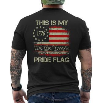 4Th Of July This Is My Pride Flag Usa American Patriotic Mens Back Print T-shirt - Seseable