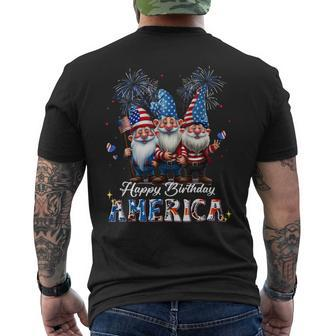 4Th Of July Usa Patriotic Gnomes Happy Birthday America Mens Back Print T-shirt - Monsterry AU