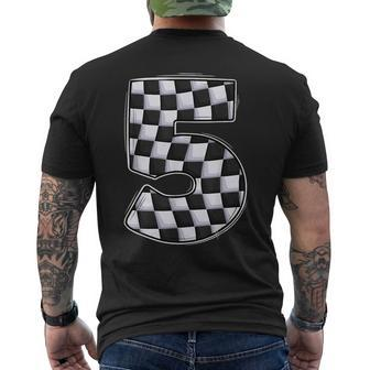 5 Year Old Pit Crew Boy Car Racing 5Th Birthday Race Car Racing Funny Gifts Mens Back Print T-shirt | Mazezy UK