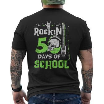 50Th Day Of School Rockin 50 Days Of School 50 Days Smarter Men's T-shirt Back Print - Thegiftio UK