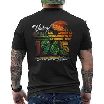 56Th Birthday Gift Vintage Retro April 1965 56 Years Old Mens Back Print T-shirt | Mazezy