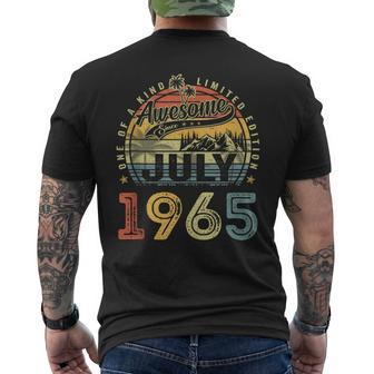 58 Years Old Birthday Awesome Since July 1965 58Th Birthday Mens Back Print T-shirt | Mazezy