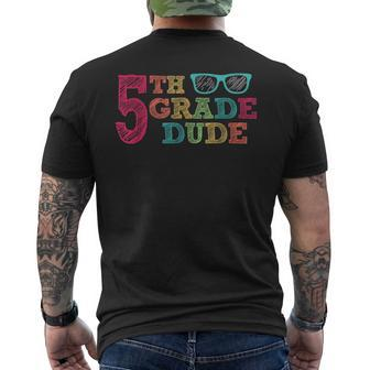 5Th Grade Dude Funny First Day Of School Students Boys Mens Back Print T-shirt | Mazezy