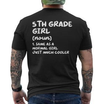 5Th Grade Girl Definition Funny Back To School Student Mens Back Print T-shirt - Monsterry UK
