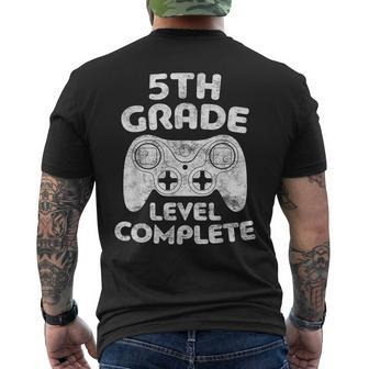 5Th Grade Level Complete First Grade Graduation Men's Back Print T-shirt | Mazezy
