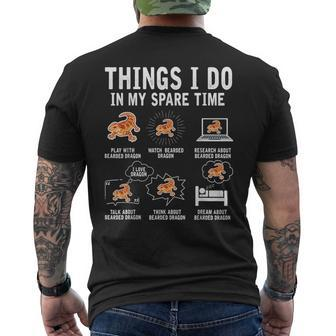 6 Things I Do In My Spare Time Lizard Bearded Dragon Lover Bearded Dragon Lover Funny Gifts Mens Back Print T-shirt | Mazezy