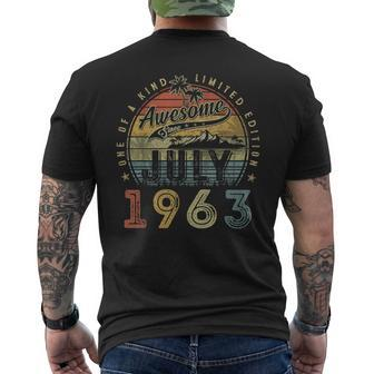 60 Year Old Awesome Since July 1963 60Th Birthday 60Th Birthday Funny Gifts Mens Back Print T-shirt | Mazezy