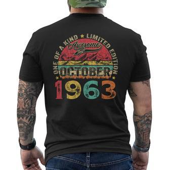 60 Years Old Made In 1963 Vintage October 1963 60Th Birthday Men's T-shirt Back Print | Mazezy