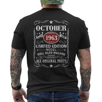 60 Years Old Vintage October 1963 60Th Birthday Men's T-shirt Back Print - Seseable