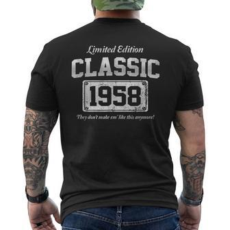 65 Year Old Vintage 1958 Classic Car 65Th Birthday Gifts Mens Back Print T-shirt | Mazezy