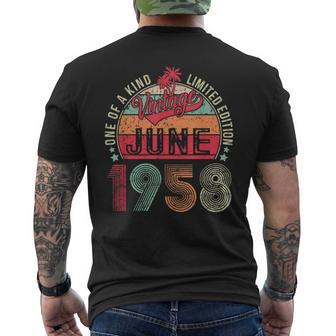 65 Years Old Vintage June 1958 Limited Edition 65Th Birthday Mens Back Print T-shirt | Mazezy