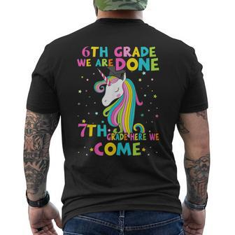 6Th Grade Graduation Magical Unicorn 7Th Grade Here We Come Mens Back Print T-shirt | Mazezy