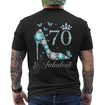 70 & Fabulous 70 Years Old 70Th Birthday Queen Men's T-shirt Back Print | Mazezy