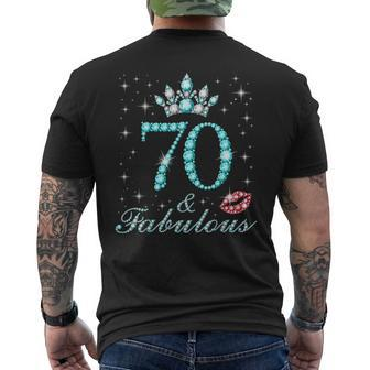 70 & Fabulous 70 Years Old Queen's Birthday Cute Men's T-shirt Back Print | Mazezy
