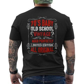 70'S Baby Quote Born In The 1970'S Vintage Birthday Men's T-shirt Back Print | Mazezy