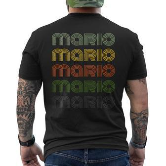 70S Vintage Personalized First Name Mario Mens Back Print T-shirt | Mazezy