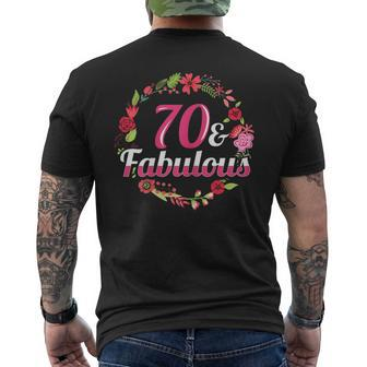 70Th Birthday 70 And Fabulous Men's T-shirt Back Print | Mazezy