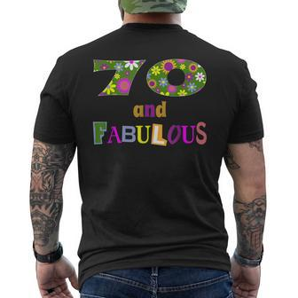 70Th Birthday 70 And Fabulous Party Men's T-shirt Back Print | Mazezy