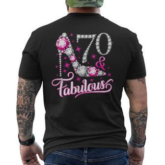 70Th Birthday Seventy And Fabulous Ladies Men's T-shirt Back Print | Mazezy