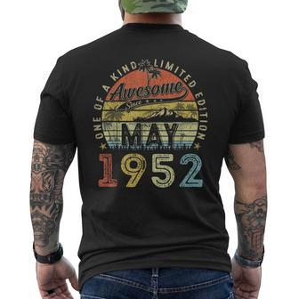 71 Year Old Awesome Since May 1952 71Th Birthday Men's Back Print T-shirt | Mazezy