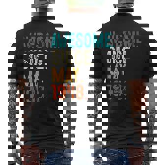 75 Year Old Awesome Since May 1948 75Th Birthday Men's Back Print T-shirt | Mazezy