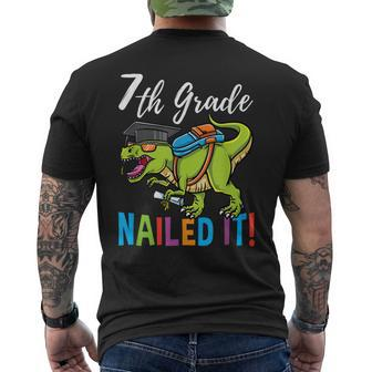 7Th Grade Nailed It Dinosaur Graduation Men's Back Print T-shirt | Mazezy