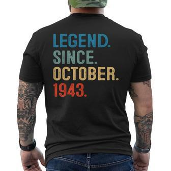 80 Year Old 80Th Birthday Legend Since October 1943 Men's T-shirt Back Print