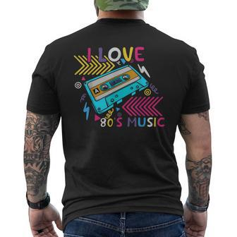 80S Music Lover Cassette Tape Retro Era Born In The 1980 Mens Back Print T-shirt - Thegiftio UK