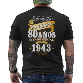 80Th Birthday Gift For Men In Spanish Regalo Cumpleanos 80 Mens Back Print T-shirt - Seseable