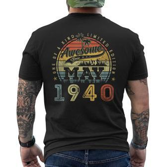 83 Year Old Awesome Since May 1940 83Rd Birthday Men's Back Print T-shirt | Mazezy