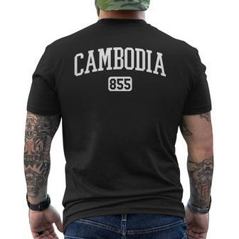855 Country Area Code Cambodia Cambodian Pride Men's T-shirt Back Print | Mazezy DE