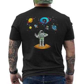9 Years Old Birthday Boy 9Th Space Planets Astronaut Gift Space Funny Gifts Mens Back Print T-shirt | Mazezy