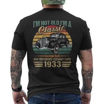 90 Year Old Vintage 1933 Classic Car 90Th Birthday Gifts Mens Back Print T-shirt | Mazezy UK